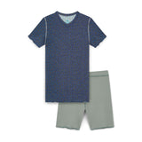 Unisex Short Sleeve Sensory Pyjamas – Leopard Print & Green set