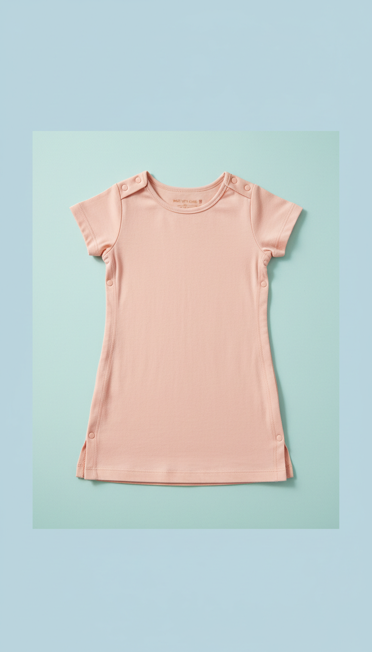 Seamless Short-Sleeve Play Dress Peach Blush