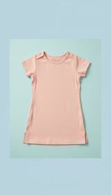 Seamless Short-Sleeve Play Dress Peach Blush